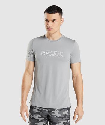 T Shirts Męskie Gymshark Arrival Grafiką Szare | PL 3899DFM